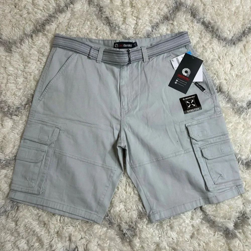 Akademiks Light Gray Cargo Shorts for Men
